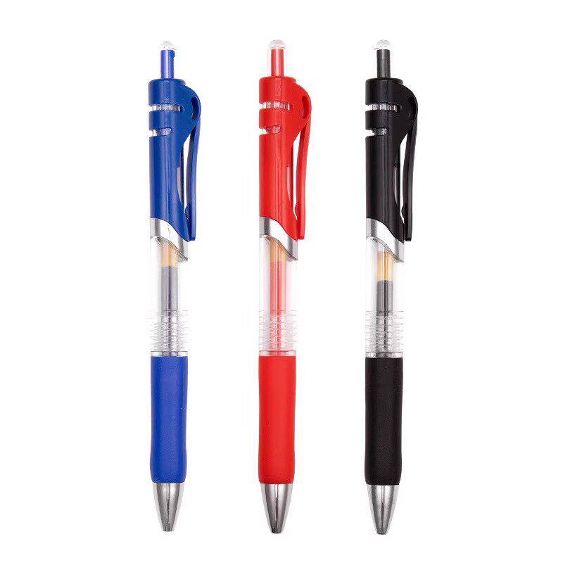 按动中性笔水笔黑色考试K35碳素学生用水性签字笔0.5mm笔芯按压式子弹头圆珠笔墨蓝黑红笔教师办公文具可批发