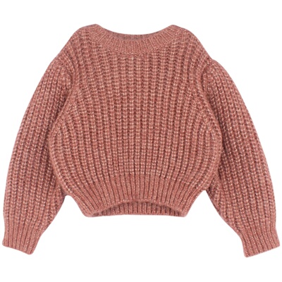 utouto坑条纯色套头毛衣