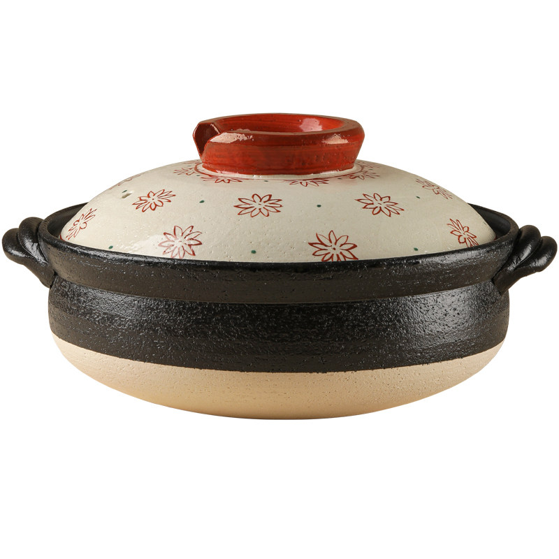 内山窑日本进口陶土砂锅濑户烧手工玫瑰香炖锅煲汤干烧不裂耐高温