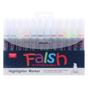 广纳1080荧光板专用笔荧光笔标记笔LED电子发光小黑板笔白板广告牌可擦夜光水彩玻璃POP笔6mm套装写字板水性