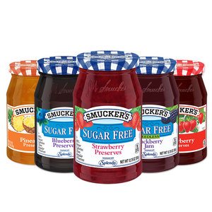 美国斯味可无加糖草莓树莓葡萄果酱涂抹早餐健康Smucker's Jam