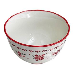 安木良品 大厂订单 韩国ins小清新红碎花釉下彩陶瓷餐具杯碗盘子