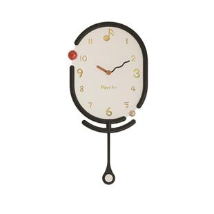 普赛克2026新款客厅挂钟中古风钟表挂墙时钟免打孔法式时钟壁灯