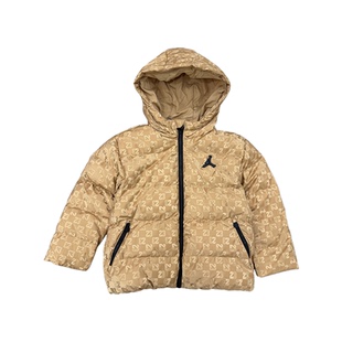 JORDAN 儿童三防连帽羽绒服25冬新潮酷时尚满印老花外套JD2542054