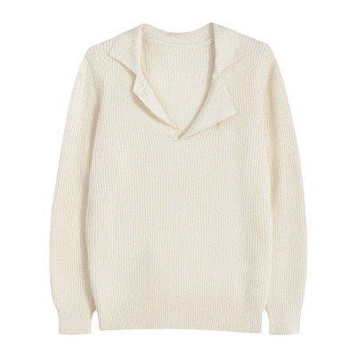 大码Polo领针织衫打底衫毛衣上衣