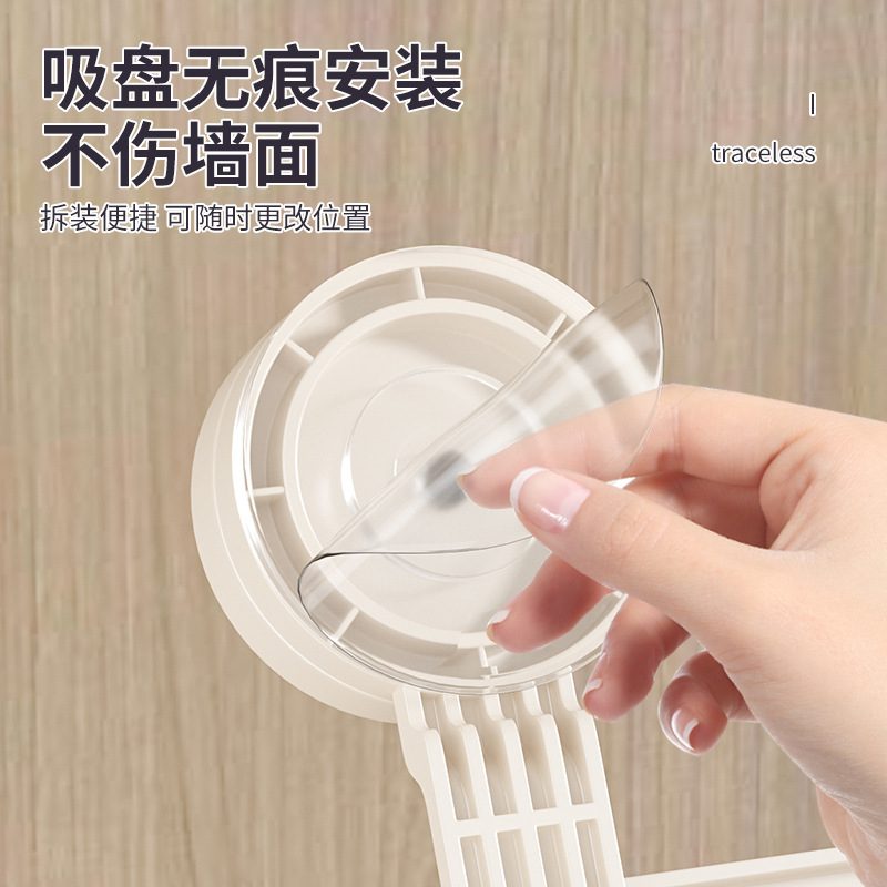 奶油吸盘门后挂钩衣帽钩卧室挂衣钩免钩玄关收纳铝排打孔太空入户