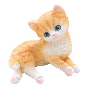 可爱小猫咪摆件大头狸花橘猫房间办公桌面装饰品园艺造景女生礼物