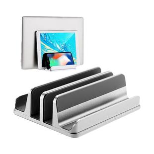 CROSSLINE立式笔记本电脑支架macbook铝合金置物架macmini支架游戏本通用支架iPad平板电脑手机桌面收纳架