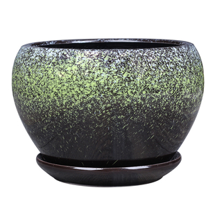 陶瓷花盆带托盘大号套装简约苹果型绿植绿萝吊兰大多肉盆特价清仓