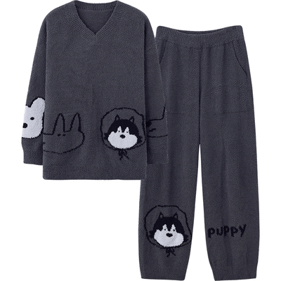 思莉太太情侣半边绒可外穿家居服