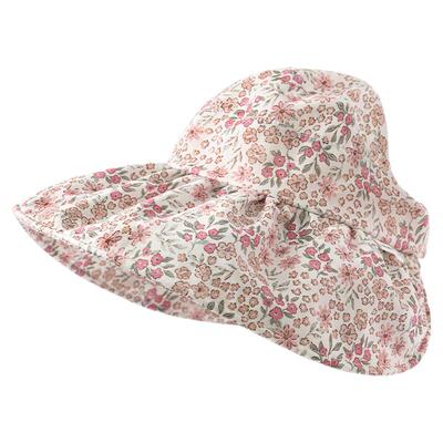 babylove女宝宝遮阳帽夏季大帽檐渔夫帽女童外出空顶帽百搭帽子