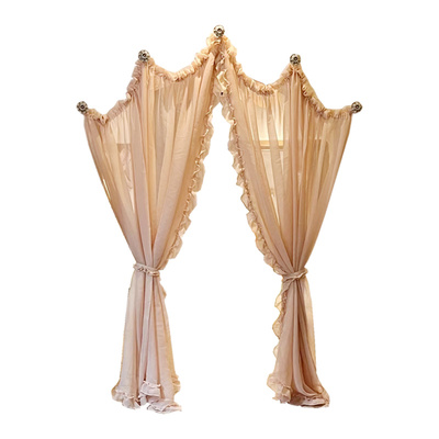 浅唱穹顶弧形纯色麻纱隔断