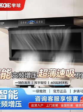 半球抽油烟机顶侧双吸油烟机AI变频家用厨房大吸力7字油烟机