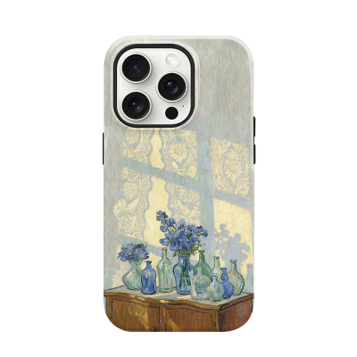 简约花朵磁吸全包iPhone手机壳