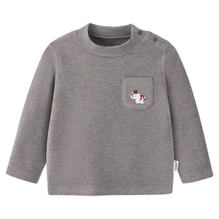 Oak mont儿童半高领打底衫秋冬季德绒男女童高弹秋衣宝宝内搭上衣