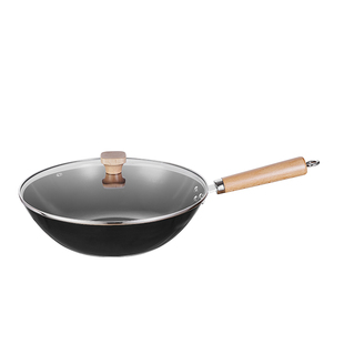 苏泊尔铁锅家用炒菜锅老式无涂层炒锅平底精铁锅电磁炉燃气灶通用