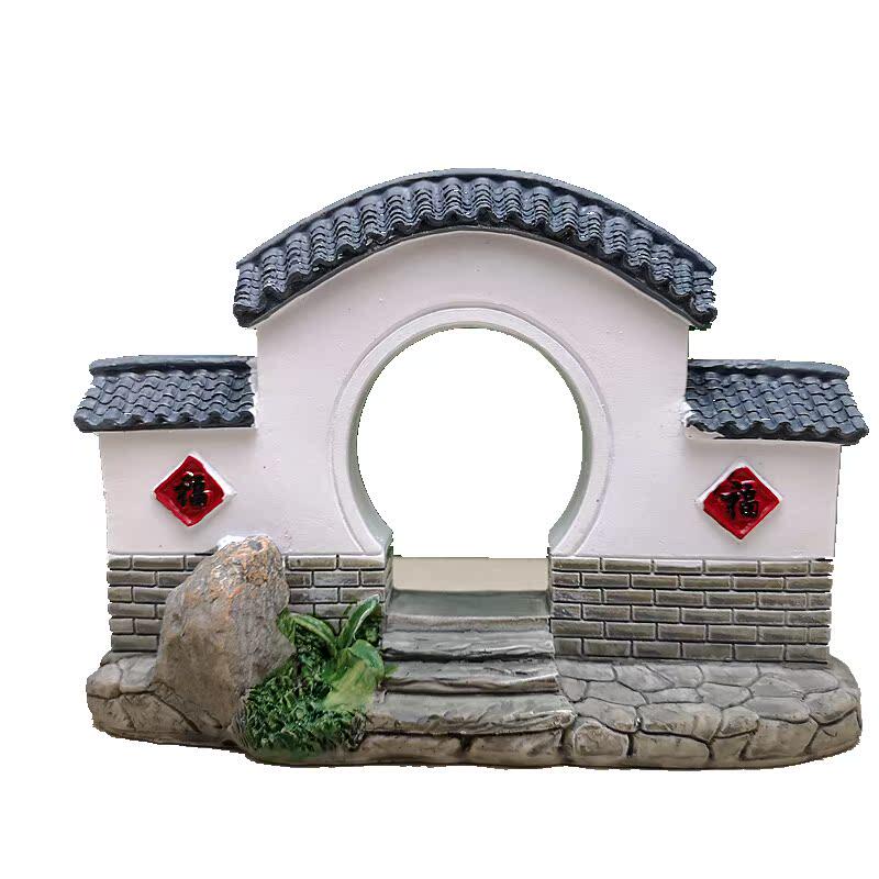 假山摆件盆景小配件鱼缸造景吸水石多肉苔藓微景观装饰门栅栏牌楼