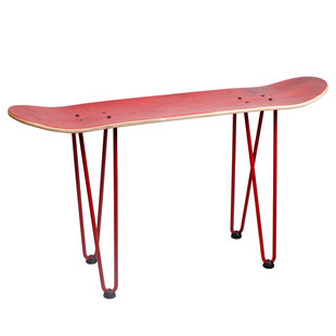 DIY滑板凳子 支架 滑板椅子 铁艺凳子自装嵌滑板原木双翘板