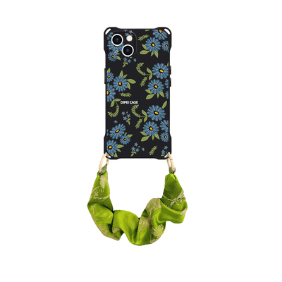 原创小众缎面挂绳搭四角开孔壳