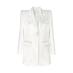 XULU原创高定版醋酸亮丝白色西装外套感炸街女设计感小众外套