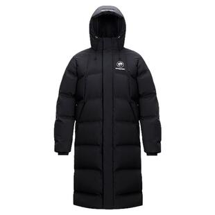 骆驼熊猫长款羽绒服男冬季新款防风加厚保暖黑色羽绒外套女连帽