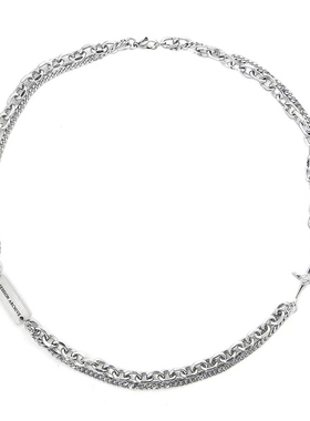 十字轻奢小众方牌锁骨链