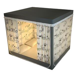 蚊帐家用2025新款儿童防摔蒙古包帐篷免安装床帘卧室遮光帘一体式