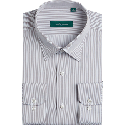 anos衬衫男长袖灰白正装氨纶暗扣