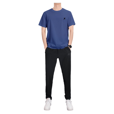 特步男运动套装夏季休闲速干衣