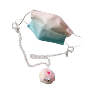 口罩链透明装饰项链毛绒大眼睛球球吊坠挂链眼镜链亚克力防丢链子