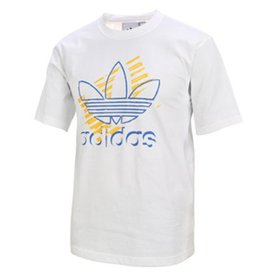 Adidas三叶草短袖男子纯棉短袖透气圆领宽松休闲T恤IA3446 JE3764
