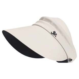 骑车专用防晒帽女式夏季可扎马尾宽帽檐太阳帽风吹不翻白色遮阳帽