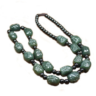 玉项链和田玉男士款青玉十八罗汉项链挂玉吊坠的链子大气玉坠绳