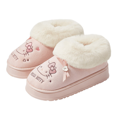 鲨际可爱包跟棉拖鞋女2025新款