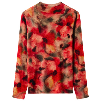 旺秋半高领水溶羊毛打底衫女