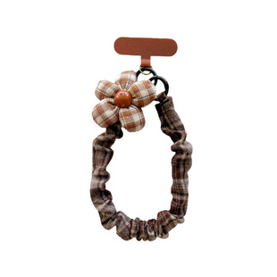 手机挂绳弹力复古格子花朵编织手提短绳腕带壳相机钥匙包包挂链女