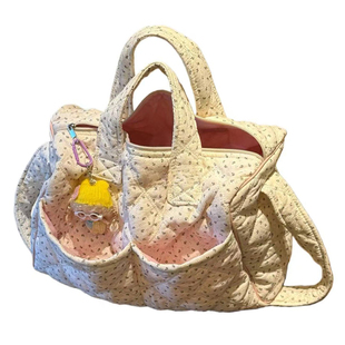 日韩风小碎花手提旅行包大容量女短途出差旅游行李袋多口袋斜挎包