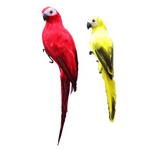 仿真鸟羽毛小鸟鹦鹉假鸟摆件花园家居装饰道具造景工艺品挂件