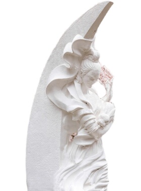 石雕汉白玉嫦娥奔月神话人物雕塑