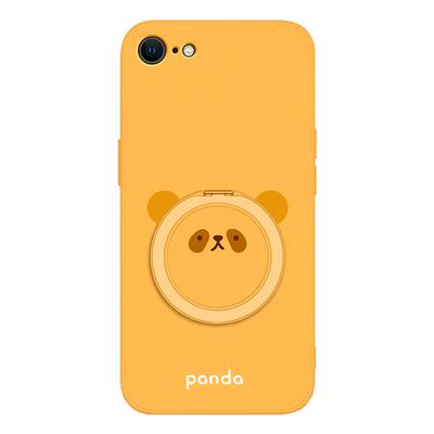 圆脸熊猫适用苹果SE3手机壳iPhoneSE2新款二代/三代iPhone硅胶保护套es男女ipone带支架支点壳全包防摔软外壳