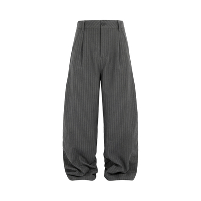 Casoulty竖纹提花弯仞西裤