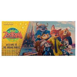 疯狂动物城2周边纪念钞兔朱迪狐尼克收藏币烫金钞闪卡片礼物动漫