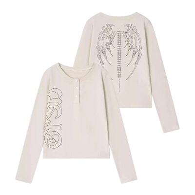 GRAVER [UNISEX]BONE WINGS亨利领长袖衬衫_2色 韩国官网直邮进口