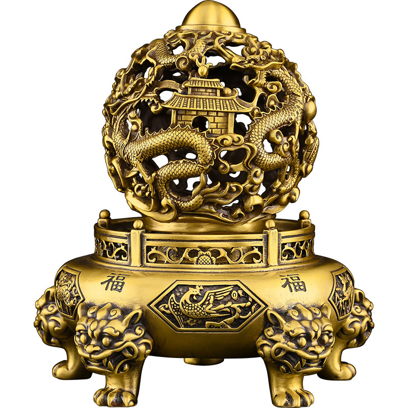 黄铜九转乾坤鼎摆件时来运转客厅玄关办公室家居乔迁店铺开业礼品