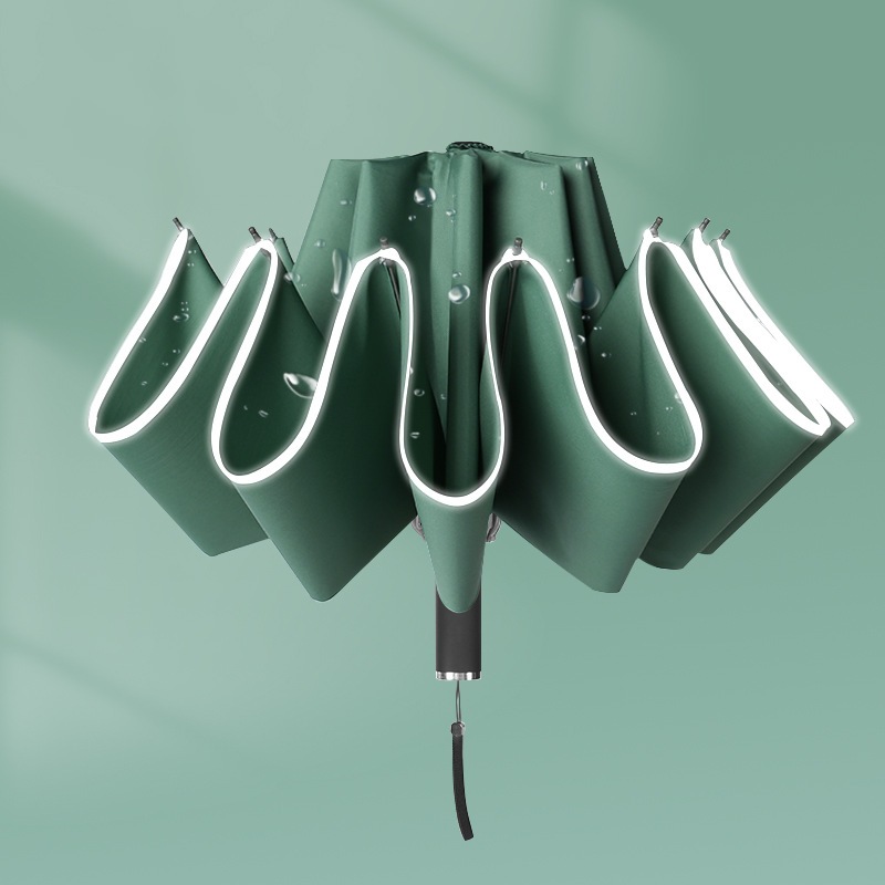 全自动反向反光条雨伞折叠男女商务伞礼加印logo雨伞广告伞