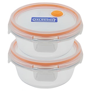 嘉乐扣高硼硅玻璃圆形保鲜盒密封罐微波炉适用冷冻储存盒汤盒汤碗