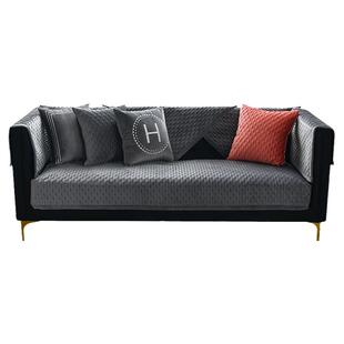 北欧轻奢皮沙发垫子四季通用简约现代防滑套罩巾盖布高端座垫坐垫