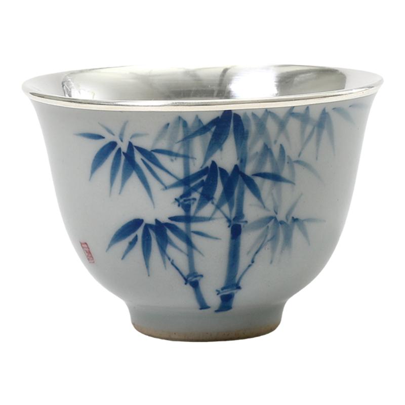 恋物志纯银小清新纯手绘包银杯
