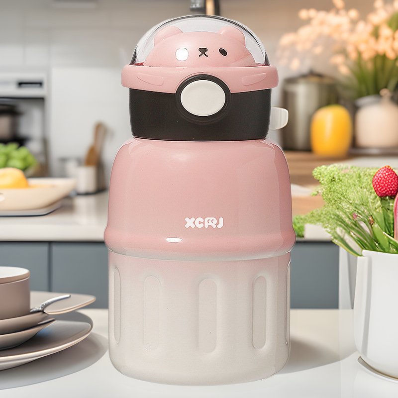 吸管杯学生可爱便携防值颜高高级摔保温杯轻家用感水杯杯子奢儿童