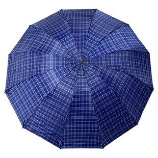 12骨加大加固双人手动家用折叠雨伞男女抗风暴雨专用伞学生格子伞